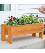 Raised Lifted Wood Planter Flower Herb Garden Box with Liner porch balco... - $87.95 CAD