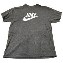 Nike Gray T-Shirt Mens Large White Logo Crew Neck Cotton Blend Casual To... - $19.80