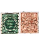 Stamp Great Britain 1912 1/2p &amp; 1 1/2p King George V VG H - $0.69