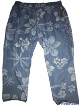 Soft Surrounding Women’s Lochlea Pants Blue Floral Chambray Pull On Size 2X 22w - £51.27 GBP