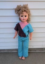 1960s UNEEDA 36&quot; PLAYPAL COMPANION DOLL BLONDE HAIR BLUE EYES - £34.36 GBP