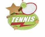 Green Tennis Raquet and  Ball Christmas Ornament  Gift Team - £7.27 GBP