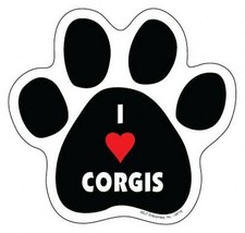 I Heart CORGIS CUTE DOG PAW PRINT Fridge Car Magnet 5&quot;x5&quot; Large Size FRE... - £4.65 GBP