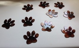 Paw Print (10 Pieces) - Metal Wall Art - Copper 3&quot; - £21.29 GBP