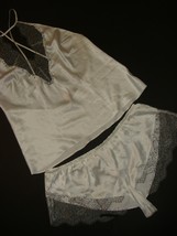 NWT Victoria&#39;s Secret M CAMI SET M SHORTS Black White lace PJ PAJAMAS Hi... - £54.33 GBP