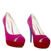 Audrey Brooke Womens Nicolette Heels Size 7 Suede Pink Blue Platform Stilettos - £25.23 GBP