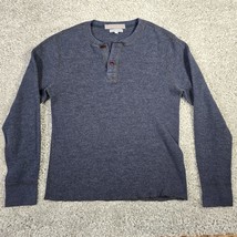 Wallace &amp; Barnes Thermal Waffle Knit Shirt Mens Large Blue Long Sleeve H... - £21.91 GBP