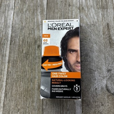 L&#39;Oreal Men Expert One-Twist Hair Color 03 Dark Brown Men&#39;s Permanent Ha... - $10.77