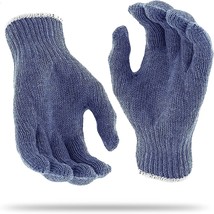 Blue Gray Knit Gloves 9&quot; M Size 12 pairs Work Cotton Gloves - £16.63 GBP