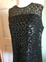 RARE Vintage Elinor Gay Black Mini Cocktail Dress Sequins Bows Size XS - $53.46