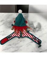Merry Bright Holiday Cat Kitten Cat Vest Harness + Leash Elf Costume Set OS - $13.52 CAD