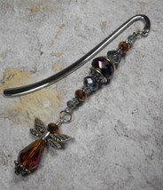 Angel Beaded Bookmark Handmade Crystal Silver Copper Blue 3&quot; New - £10.28 GBP