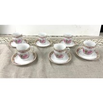 VTG Set of 6 Pink Rose Tea Cup &amp; Saucer Antique Z. S. &amp; Co Bavaria Floral 12PC - $35.99