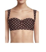 Time &amp; Tru Women&#39;s Brown Polka Dot Bikini Swimsuit Top Bralette Size XL 16-18 - £27.96 GBP