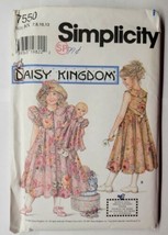 Simplicity 7550 Size KK 7 8 10 12 Daisy Kingdom Dress &amp; Doll Dress Uncut - £7.89 GBP