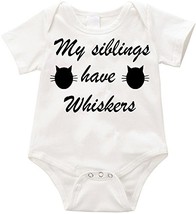 My Siblings have whiskers Infant Romper Creeper - Baby Shower - Baby Rev... - £11.52 GBP