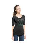 NFL New York Jets Women&#39;s Size Large Black V-Neck Tee Shirt - $20.43 CAD