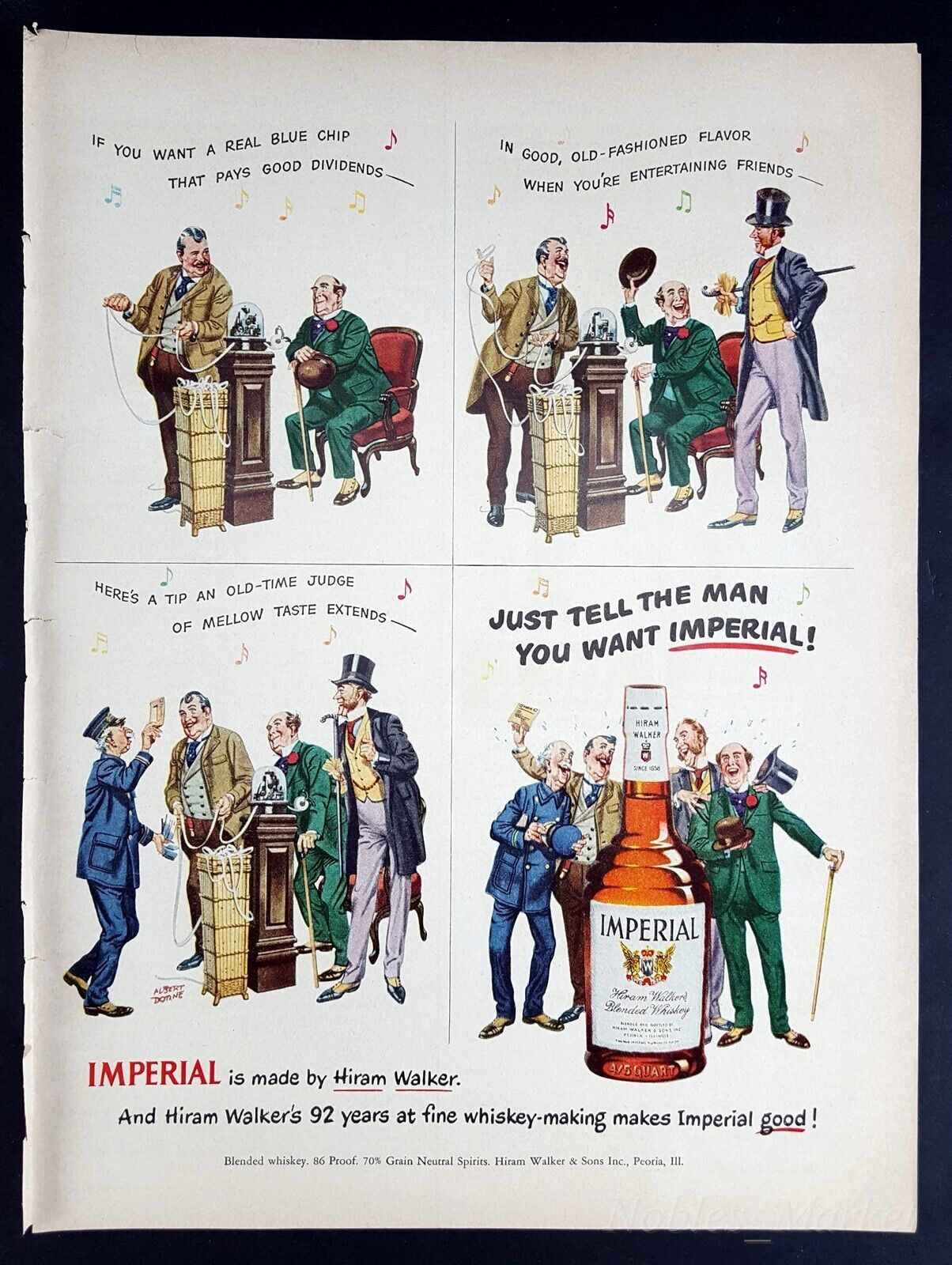 Primary image for 1950 Imperial Hiram Walker Whiskey Vintage Magazine Print Ad
