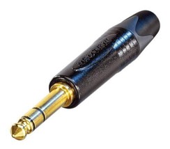 Neutrik - NP3X-B - Professional Plug 1/4&quot; Stereo - Black/Gold - $14.95