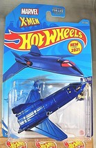 2021 Hot Wheels #221 HW Screen Time X-Men 10/10 X-JET Blue w/Tinted Stand - £5.88 GBP