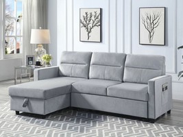 Roscoff Velvet Sectional Sofa with Storage Chaise and Side Pocket - £790.44 GBP