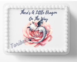 Cute Baby Dragon Edible Image Year Of The Dragon  Baby Shower Edible Cak... - £11.15 GBP+