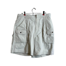 Eddie Bauer Men&#39;s Size 36 Beige Khaki Cargo Utility Shorts Pockets - $15.74