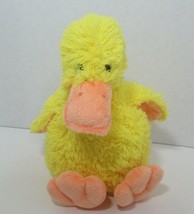 Plush yellow duck duckling long bill orange under wings shaggy fur - $19.79