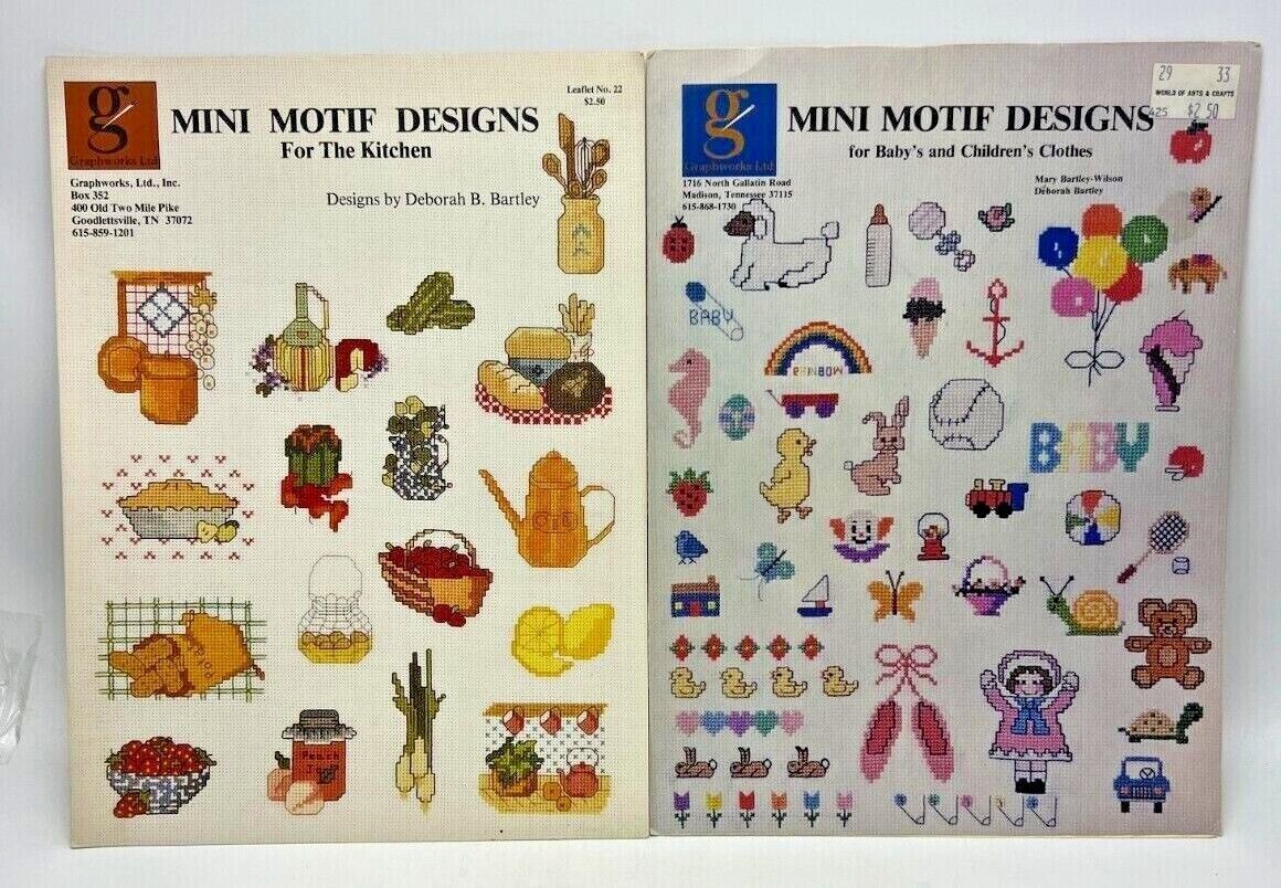 2 Graphworks Ltd Mini Motif Designs-For The Kitchen- Baby and Childrens Clothes - $9.95