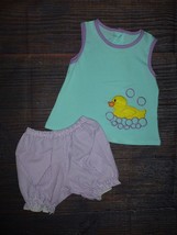 NEW Boutique Duck Tunic Bubble Shorts Girls Outfit Size 6-7 - £10.40 GBP