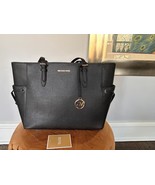 Michael Kors Tote Bag Large Drawstring Shoulder Laptop Gilly Black Leath... - $154.06 CAD