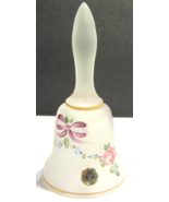 Vintage  Westmoreland Frosted Hand Painted floral bell w/ sticker - £17.16 GBP