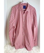 Tommy Bahama Mens Sz XL Long Sleeve Button Down Shirt Striped light red - £17.98 GBP