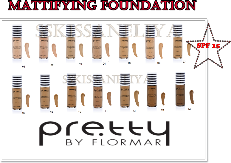 Mattifying Foundation Pretty Flormar Flawless Coverage SPF15 Oil-free 30 ml