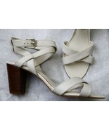 Ralph Lauren Luna Dress Leather Sandals White 10 Shoes 3&quot; Heel 2799 New - £47.81 GBP