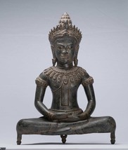 Antigüedad Bayon Estilo Khmer Estatua de Buda - Meditación Mudra - 46cm/45.7cm - £641.33 GBP