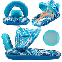 Inflatable Floating Bed with Sunshade Inflatable Water Sleeping Bed Floa... - $37.21+