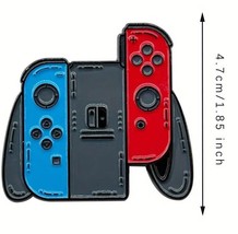 Nintendo • Blue &amp; Red Joy Con Switch Controller • Enamel Pin Lapel Brooch - £4.95 GBP