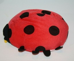 Red Ladybug Baby Mirror Stuffed Insect Lady Bug 9&quot; Plush Soft Toy Black Dots - £6.27 GBP