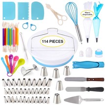 114Pcs Cake Decorating Supplies Kit For Beginners, Cupcake Decorating Tools Baki - £34.79 GBP