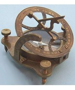 NauticalMart Brass Sundial/Magnetic Nautical Compass W/Hardwood Case - £39.84 GBP