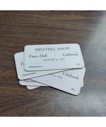 1931 Minstrel Show Ticket COLEBROOK NEW HAMPSHIRE Lot of 5 unused Tickets - £18.27 GBP