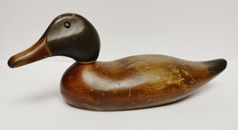 T.L. Plum Duck Decoy Wood Carving #842 Hickory NC USA Solid Vintage Original - £99.78 GBP