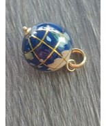 14 Karat Gold Multi Gemstone Inlay Globe World Pendant Free Shipping - $3,650.26 MXN