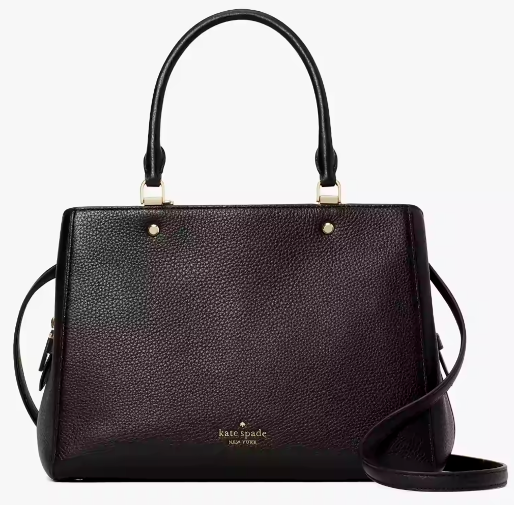 NWB Kate Spade Leila Medium Black Leather Satchel WKR00335 Purse Gift Bag FS