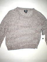 NWT Womens W Worth New York Designer Sweater M Coco Brown White Medium Soft  - £309.18 GBP