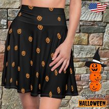 Halloween pumpkins Women's Skater Skirt Black Clothing Cosplay - $39.98+