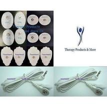 2 Electrode Lead Cable (3.5mm Plug) +4LG +4SM Oval +4SM Pads For Pinook Massager - $24.95