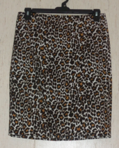 New Womens J.Crew Leopard Print Lined Linen Blend Skirt Size 6 - £25.59 GBP
