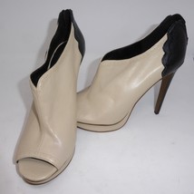 Trouve Open Toe 5&quot; High Heel Sz 9 B 2 Tone Oxford Womens Shoe Leather Sl... - £19.74 GBP